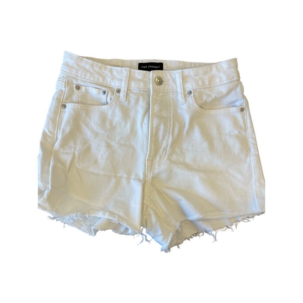 Free Assembly White Denim Shorts 4